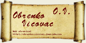 Obrenko Vićovac vizit kartica